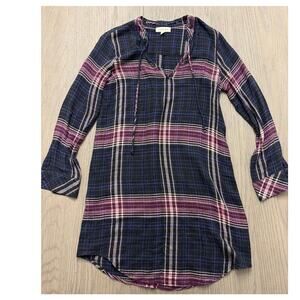 Anthropologie Cloth & Stone Plaid Tunic Shirt Dress Women’s Small